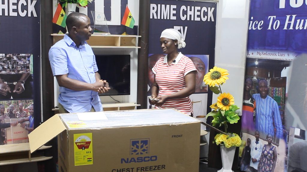 38 year old Nana Akua, a widow and mother of six gets further support from Crime Check Foundation (CCF) to start up a business which will help her cater for her children.