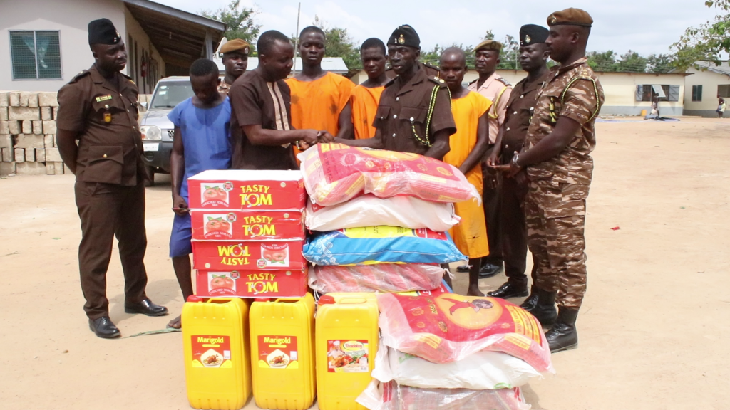 Christmas came early for inmates at the Awutu Camp Prison as a New Zealand based philanthropist, Mr. Alfred Koudayah donates various food items through Crime Check Foundation CCF.